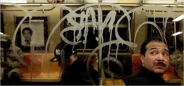 scratched glass graffiti removal - new york subway